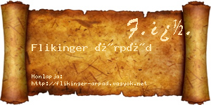 Flikinger Árpád névjegykártya